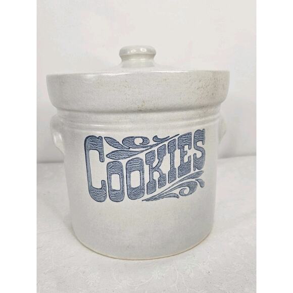 Cookies Pfaltzgraff USA Ceramic Stoneware Cookie Jar w Lid Pottery 7" - Picture 1 of 8